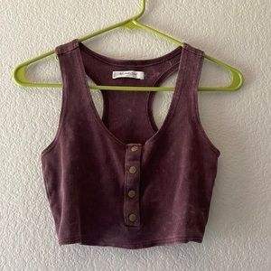 Cropped Maroon everyday tank